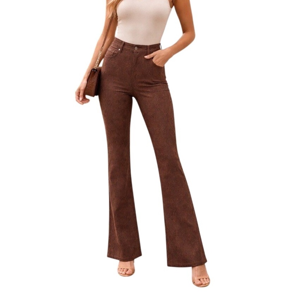 DG2 by Diane Gilman Brown Pull-On Straight Leg Pants | XS | Stretch‎
